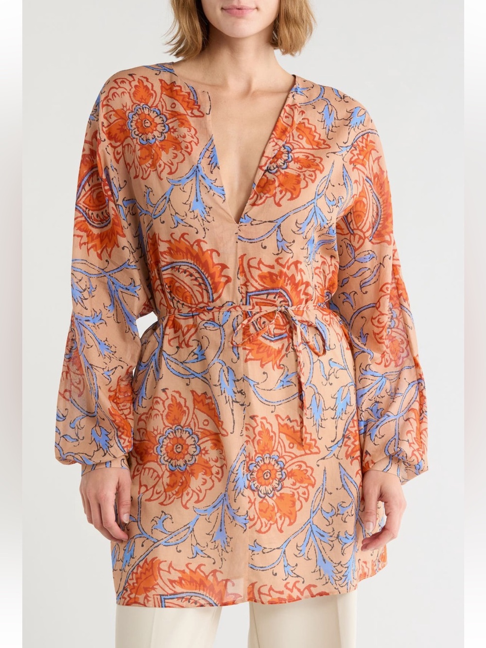 Longchamp Printed V-Neck Tunic